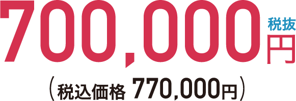 700,000円税込(税込価格 770,000円)