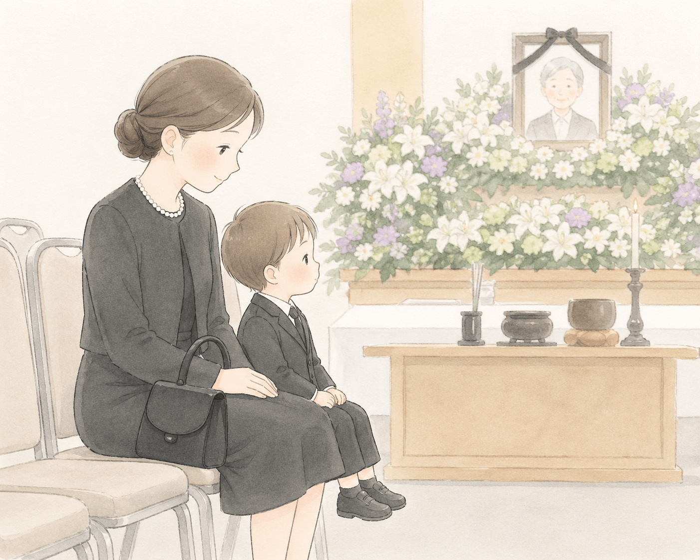 お子様を連れてお葬式に参列するときは