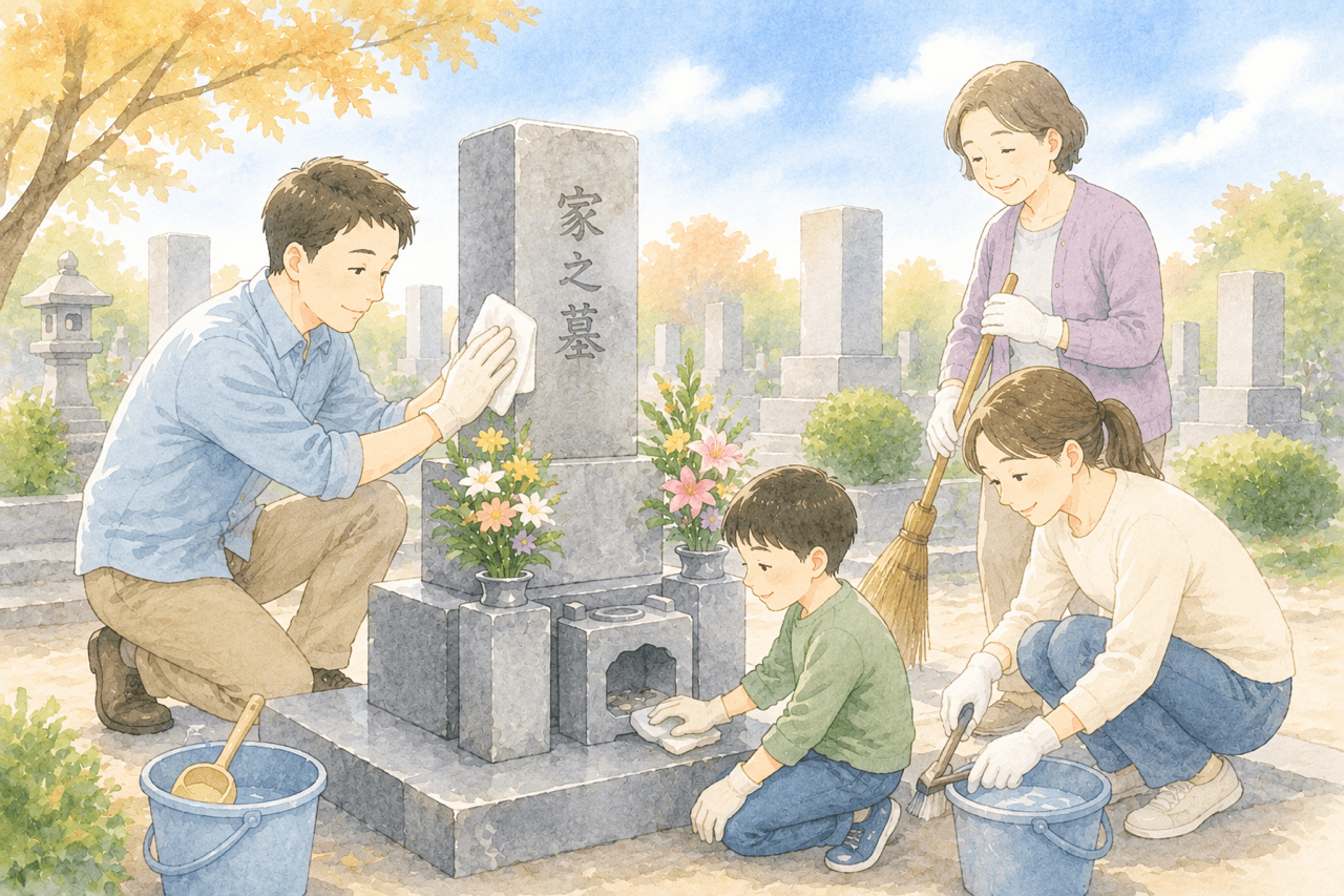 お墓の掃除