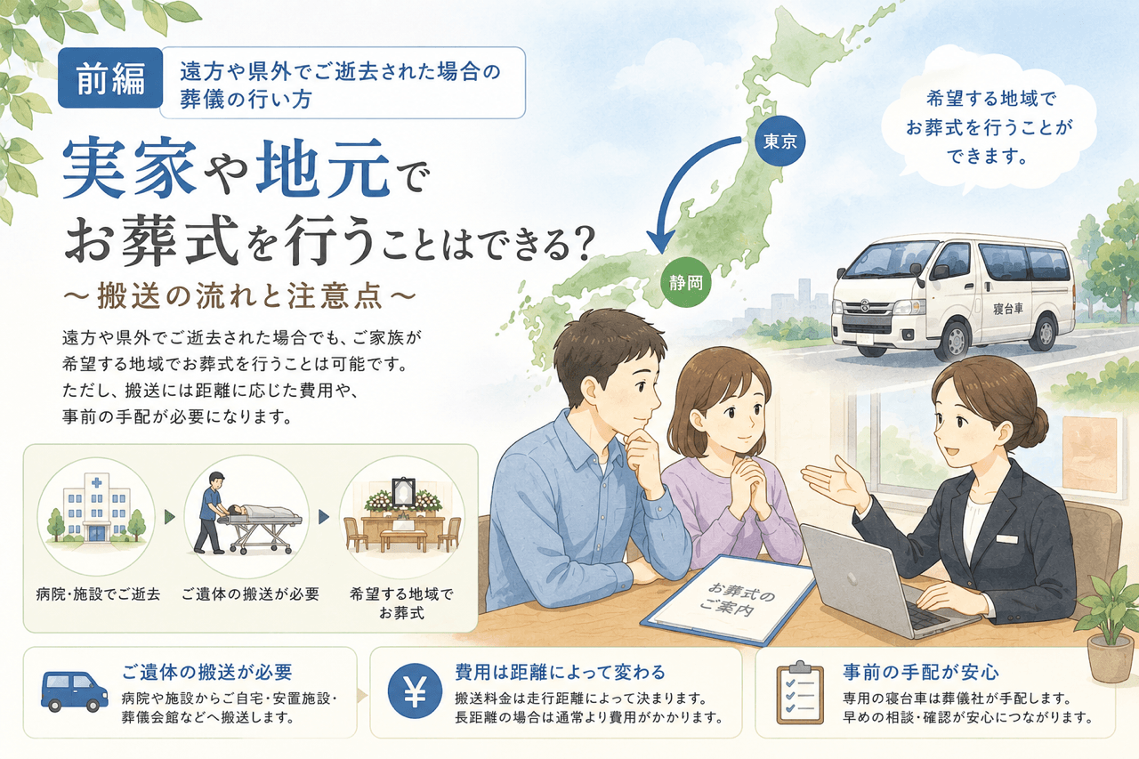 遠方や県外でご逝去された場合の葬儀の行い方（前編）