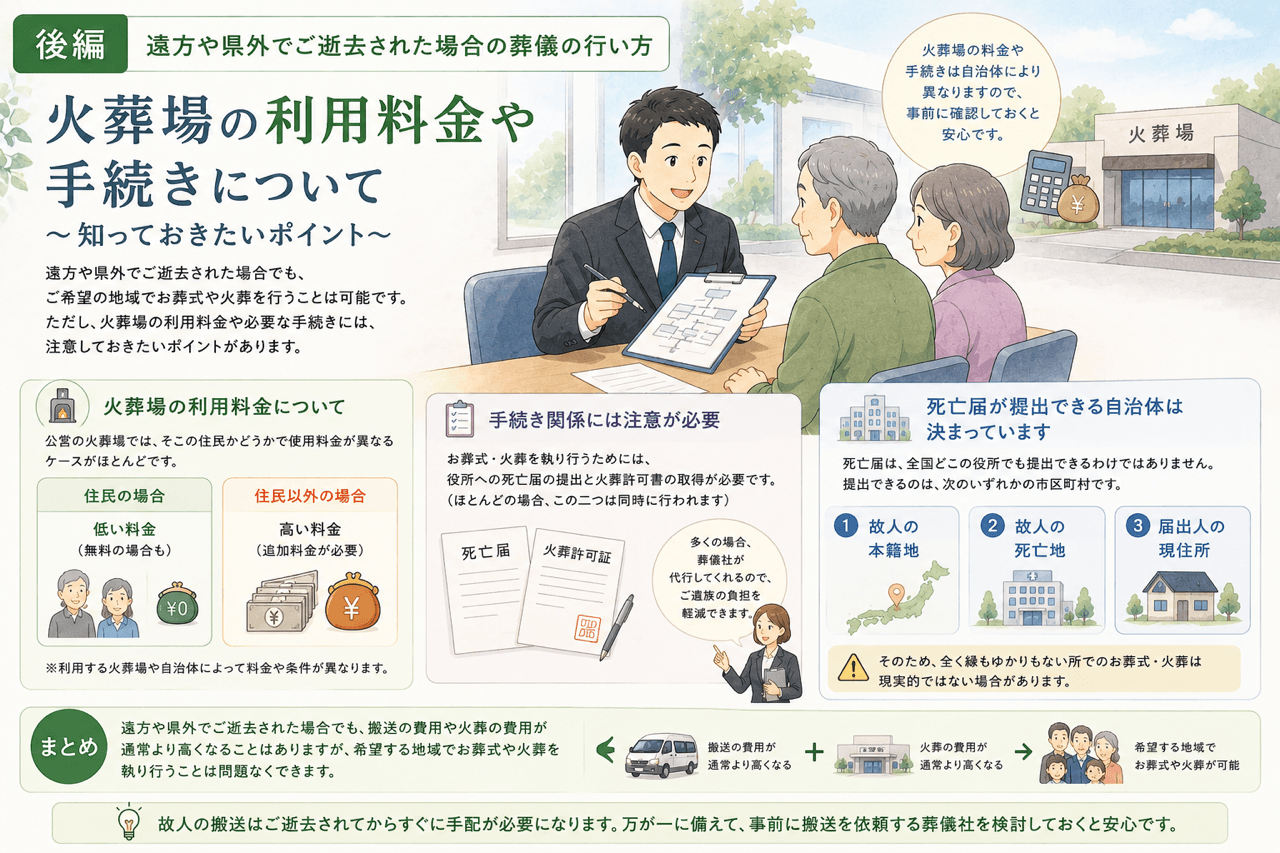 遠方や県外でご逝去された場合の葬儀の行い方（後編）
